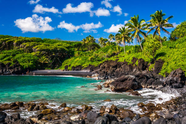 Waianapanapa State Park, Maui black sand beach